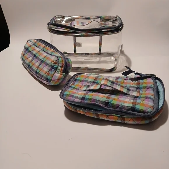 Vera Bradly 2 Piece Cosmetic Bags With Carry Case - Picture 7 of 7